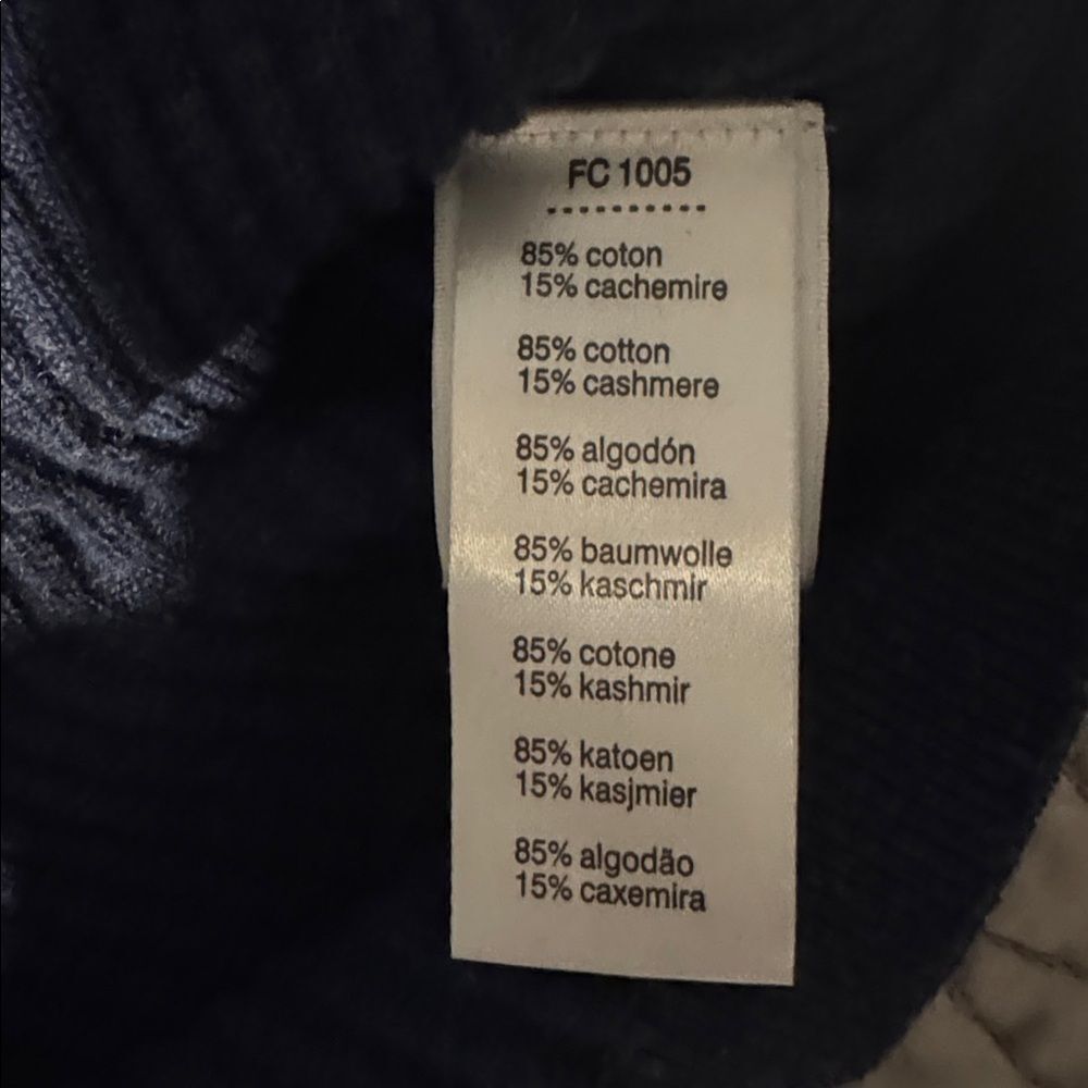 Lacoste Women's Dark Blue Ribbed Button Down Cotton/Cashmere Sweater Size 34 - Picture 4 of 8